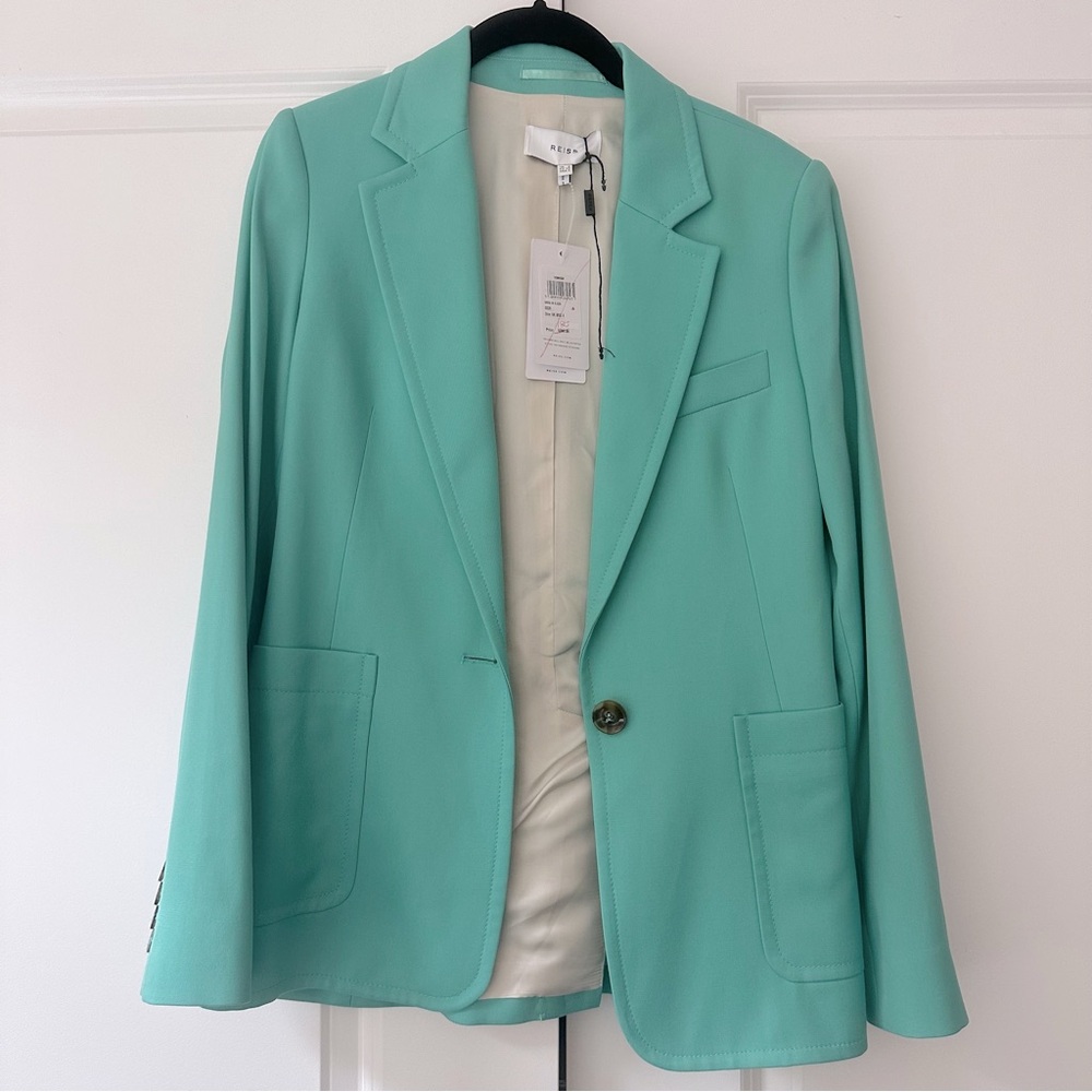 Reiss Teal Blazer Modern Cut Lightweight NWT Size 4